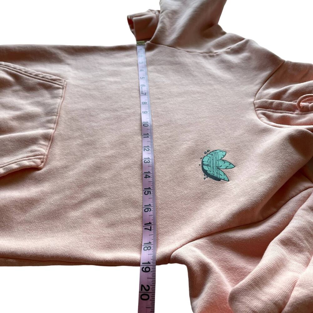 Women's‎ Adidas Originals Peach Pink Orange Funny Dino Casual Hoodie Sweater XS - Picture 12 of 16